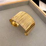 Textured Wide Cuff Bracelet (Gold & Silver)