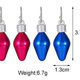 Silver Plated Christmas Light Bulb Earrings