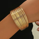 Multi - Layered Open Wide Cuff Bracelet
