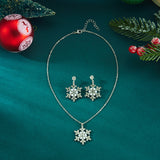 Silver Snowflake Gem Jewelry Set