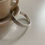 Hammered Wide Silver Cuff Bracelet