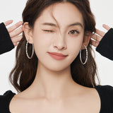 Oversized Rhombus - Patterned Hoop Earrings