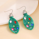 Green Christmas Light Bulb Earrings