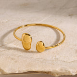 Irregular Water - Drop Open Stainless Steel Bangle