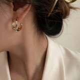 Vintage Geometric Twisted Hoop Earrings