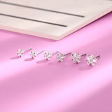 Shiny Zircon Star Stud Earrings