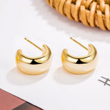 Delicate C - Shaped Hoop Earrings