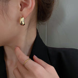 Needle C - Shape Bean Stud Earrings