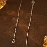 999 Silver Hollow Water Drop Ear Threads