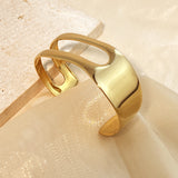Minimalist Shiny Wide Open Cuff Bracelet