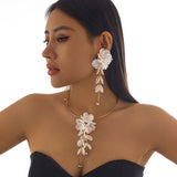 Iridescent Floral Drop Earrings