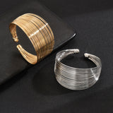 Multi - Layered Open Wide Cuff Bracelet