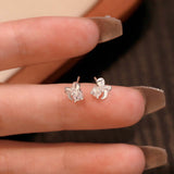 S999 Silver Bowknot Stud Earrings