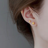 Gold - Plated Matte Ball Stud Earrings