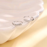 C - Shaped Zircon Row Hoop Earrings