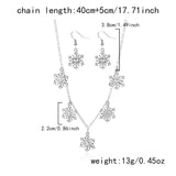 Silver Multi-Snowflake Rhinestone Christmas Jewelry Set