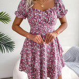 Floral Tie - Waist Flare Dress