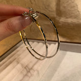 Oversized Circular Hoop Earrings (Silver Needle & Star - Decor Options)