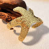 Starfish  Stainless Steel Open Cuff Bracelet