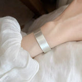 Brushed Wide Silver Cuff Bracelet