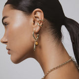 Gold - Tone Vintage Tiger's Eye Drop Earrings