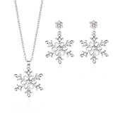 Silver Snowflake Gem Jewelry Set