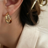 Vintage Geometric Twisted Hoop Earrings