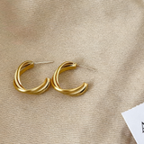 Vintage Geometric Twisted Hoop Earrings