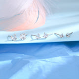 Shiny Zircon Heart Stud Earrings