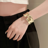 Oversized Irregular Open Metal Cuff Bracelet