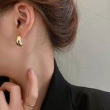 Needle C - Shape Bean Stud Earrings