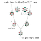 Silver Multi-Snowflake Gem Christmas Jewelry Set