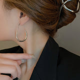 Shiny Teardrop Hoop Earrings