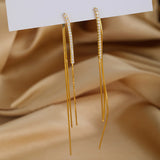 Sparkling Diamond Tassel Ear Threads