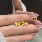 Gold Bowknot Tassel Earrings