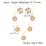 Gold Multi-Snowflake Gem Jewelry Set