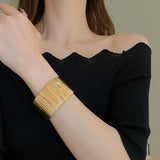 Textured Wide Cuff Bracelet (Gold & Silver)