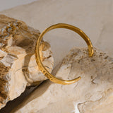 Stainless Steel Wavy Open Cuff Bangle