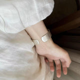 Brushed Wide Silver Cuff Bracelet