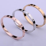 Couple Zircon - Inlaid Titanium Steel Bangle