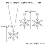 Silver Snowflake Gem Jewelry Set