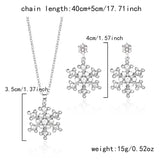Silver Snowflake Gem Jewelry Set
