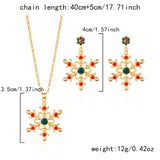 Gold Christmas Snowflake Gem Jewelry Set