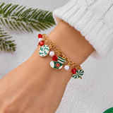 Christmas Candy & Santa Charm Bracelet