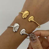 Irregular Water - Drop Open Stainless Steel Bangle