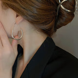 Shiny Teardrop Hoop Earrings