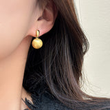 S925 Silver Needle Matte Metal Ball Drop Earrings