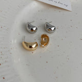 Needle C - Shape Bean Stud Earrings