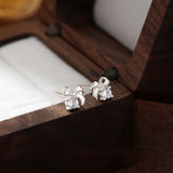 S999 Silver Bowknot Stud Earrings
