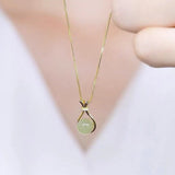 Titanium Steel Hetian Jade Fortune Bag Necklace